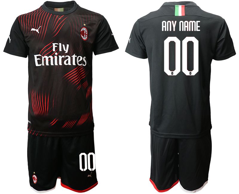 Men 2019-2020 club AC milan away customized black Soccer Jerseys->customized soccer jersey->Custom Jersey